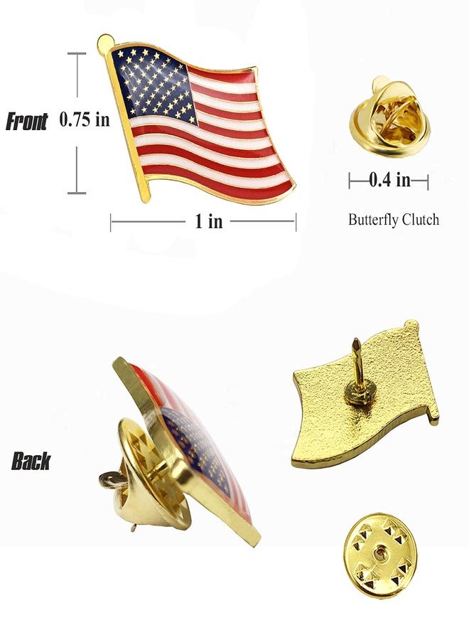 MEUUT American Flag Lapel Pins - USA Metal Enamel Flag Pins United States US Waving Robust Crystal surfacing Badge brooch for patriotic display (50pcs) - Image 3